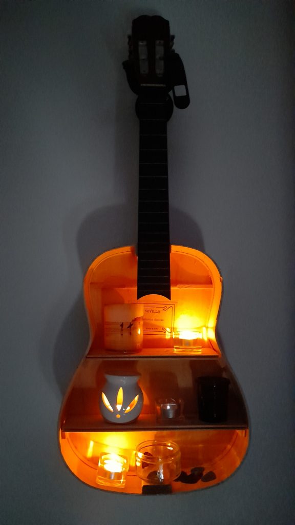 Guitare decoration bougies nuit